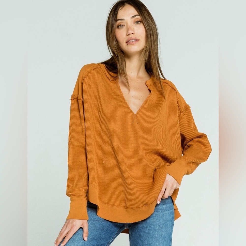 We The Free Free People Thermal Knit Shirt In Autumn Wildflower size small